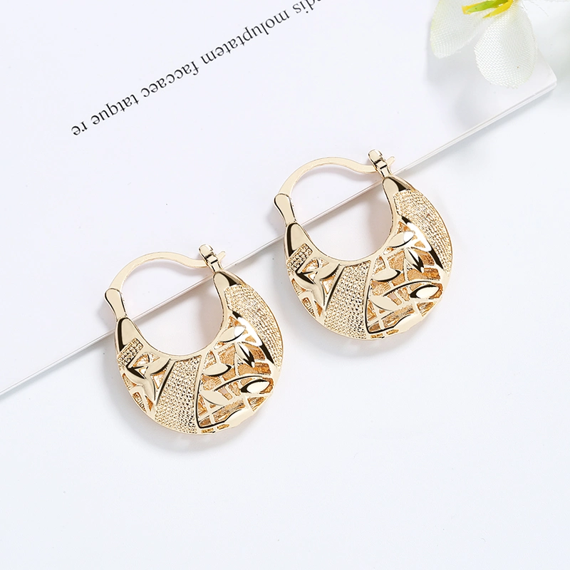 Fashion Gold Plat Copper Alloy Hoop Earrings Gold Plated Jewelry