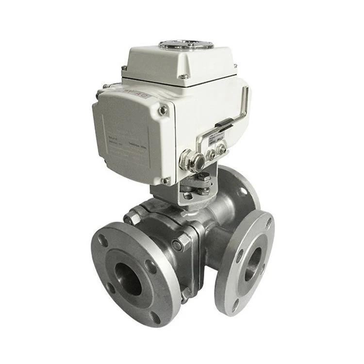 Best Seller DN20 Three 3 Way 4 Inch Three-Way Ss Electric PTFE Seat Flange Motorized T-Type Ball Valves