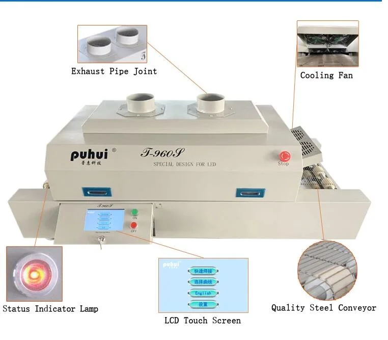 SMD SMT Benchtop Lead-Free Infrared Reflow Soldering Oven T960s