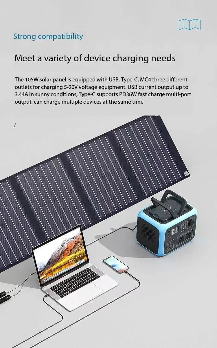 OEM China Manufacturer 120W Portable Outdoor Solar Power for Home Use