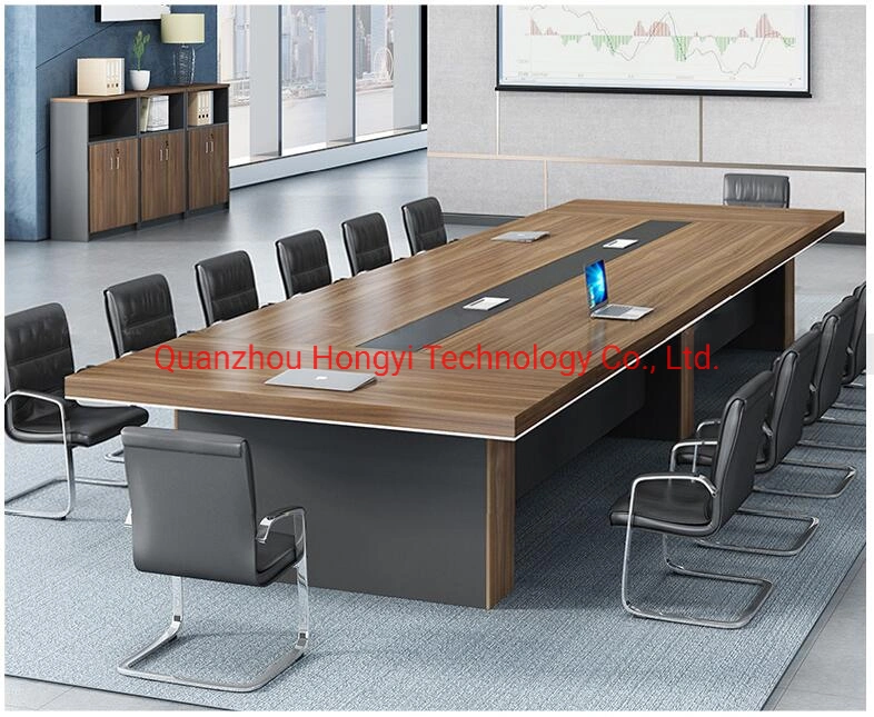 Extra Large Solid Cherry Wood Long Office Meeting Table / Custom Bureau Wooden Long Conference Table