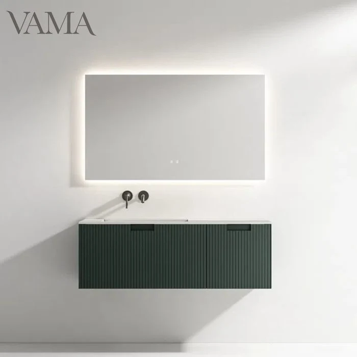 Vama 120cm No Faucet Hole Countertop Modern Ripple Effect Bathroom Furniture Different Color