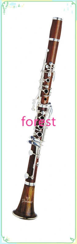 Double Barrel Wooden Clarinet, Silver Plated Key, Professional Clarinet