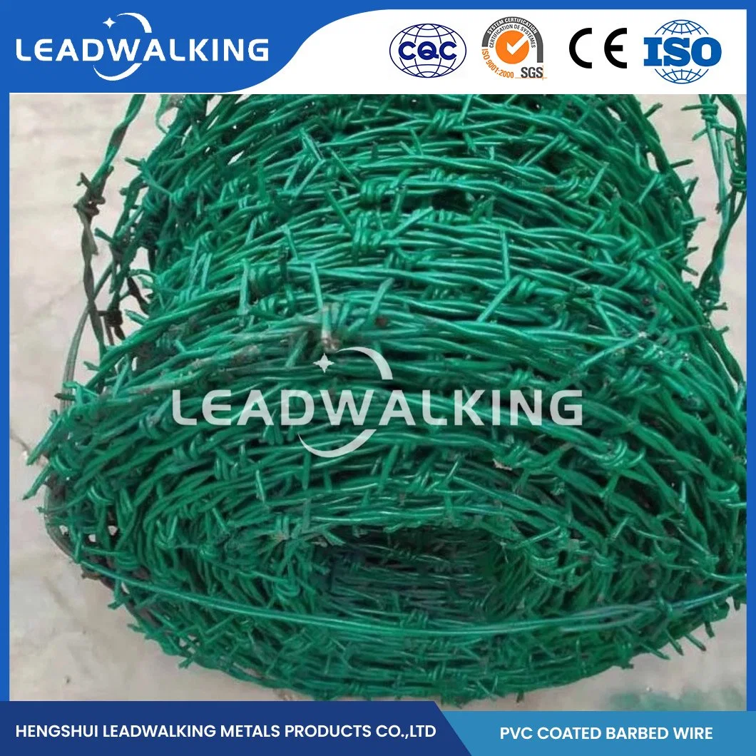 Leadwalking Auto Barbed Wire Manufacturers High-Quality Galvanized Metal Barbed Wire China 7 Strands Steel Wire Single-Strand Plastic Coating Barbed Wire