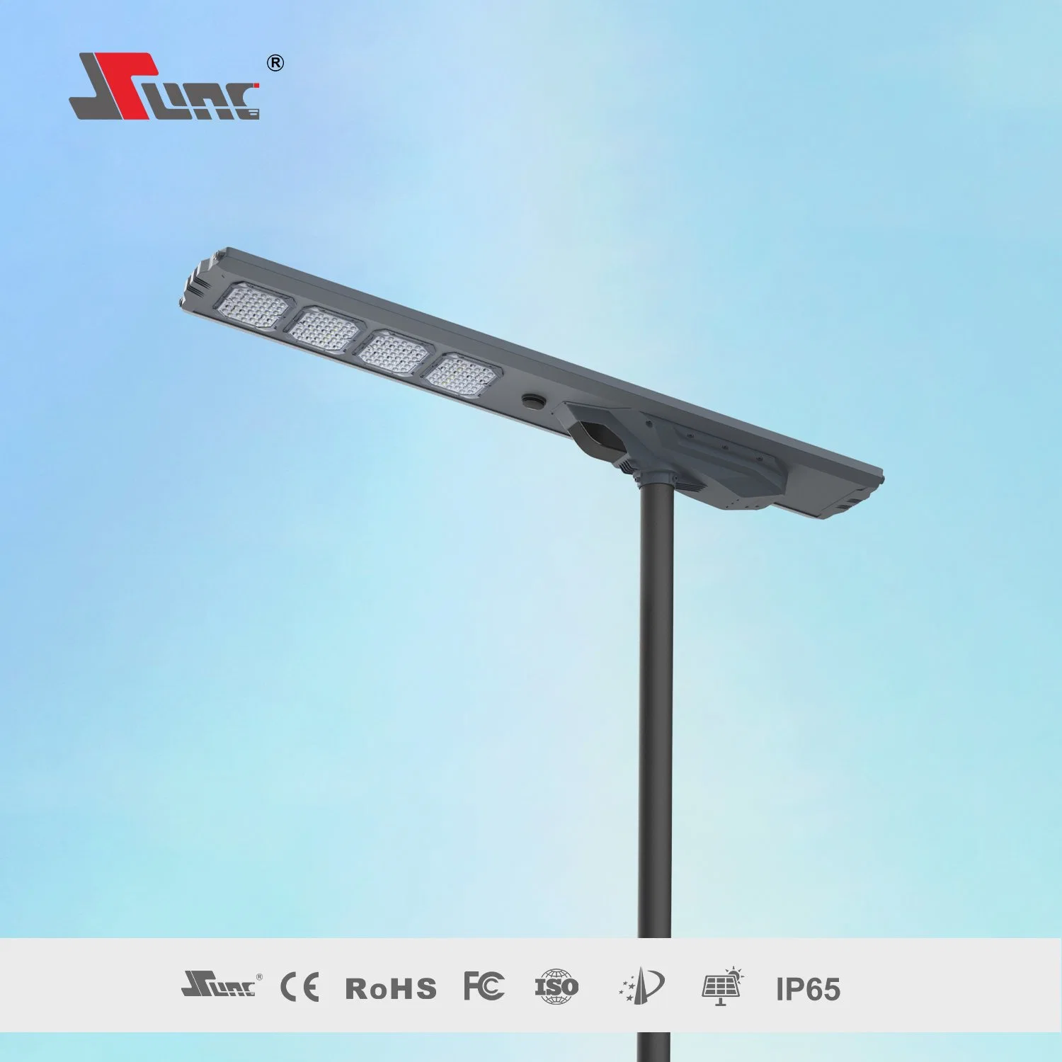 Sunc Hot Sale 100W 200W 300W 400W Outdoor Lighting Street High Way Lighting IP65 8m Pole Aluminium Starship I All in One Solar Street Light with Motion Sensor