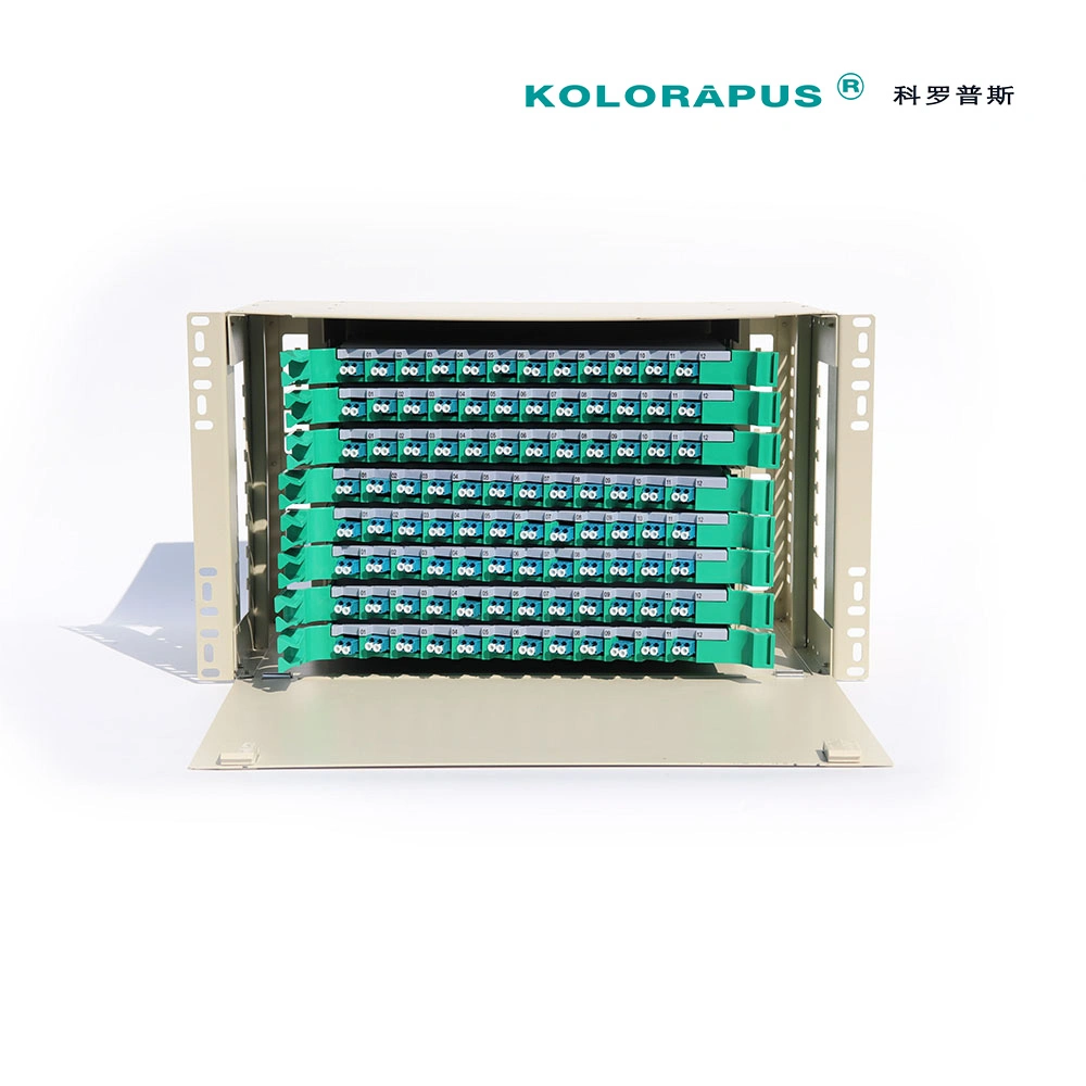 Caja de distribución de fibra óptica ODF de 96 puertos Kolorapus (doble núcleo LC-192)