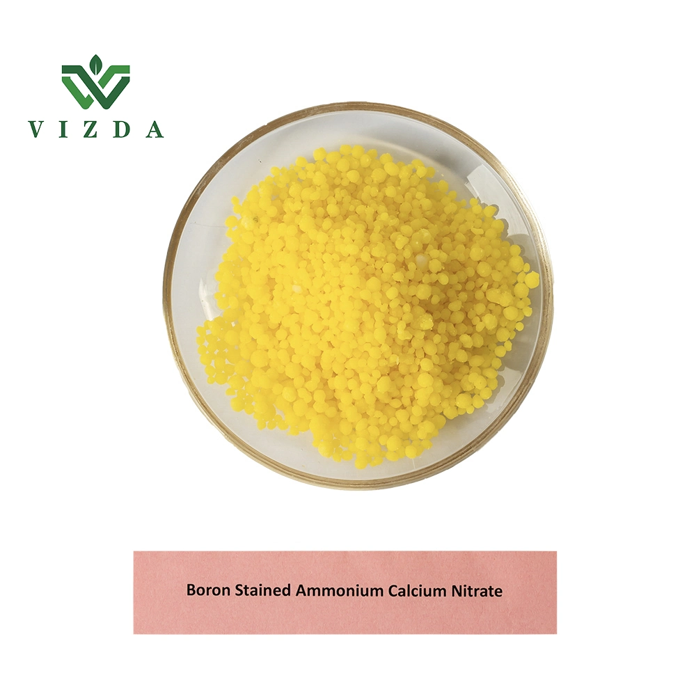 Calcium Ammonium Nitrate avec Boron Engrais Granulaire Jaune 100% Soluble dans l'Eau