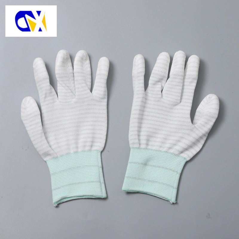 U3 Style Carbon Fiber White PU Coated ESD Anti-Static Gloves