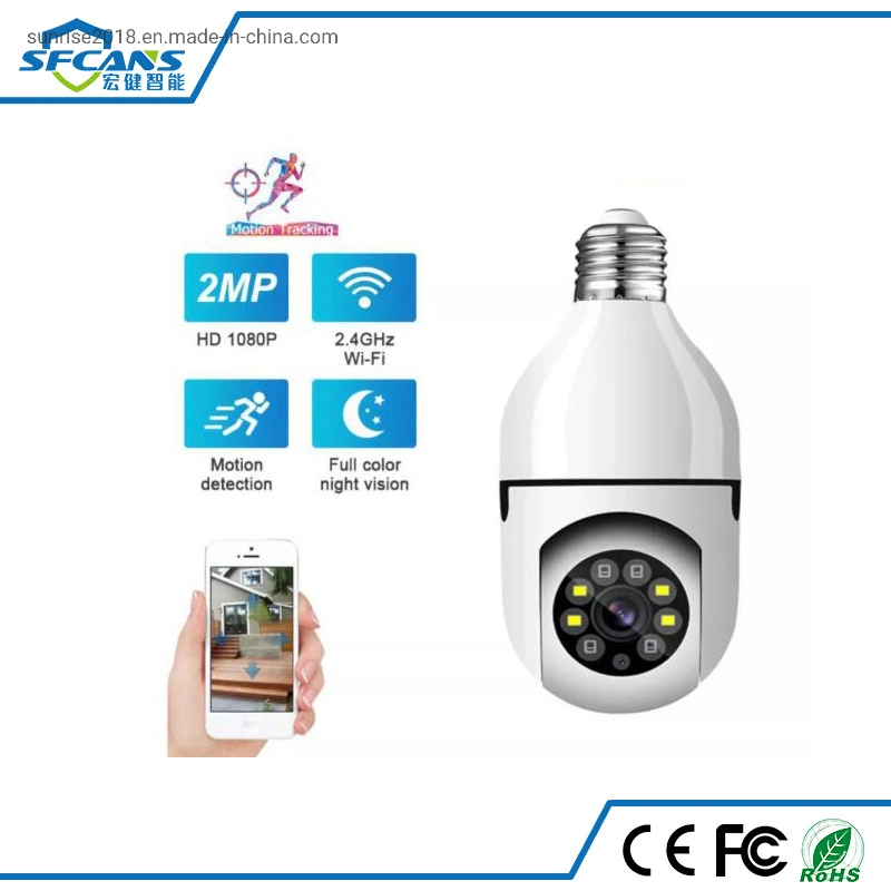 2022 Best Selling E27 Socket Indoor 1080P WiFi Bulb Camera IP Network CCTV Camera 360 Degree Wireless Bulb PTZ Camera