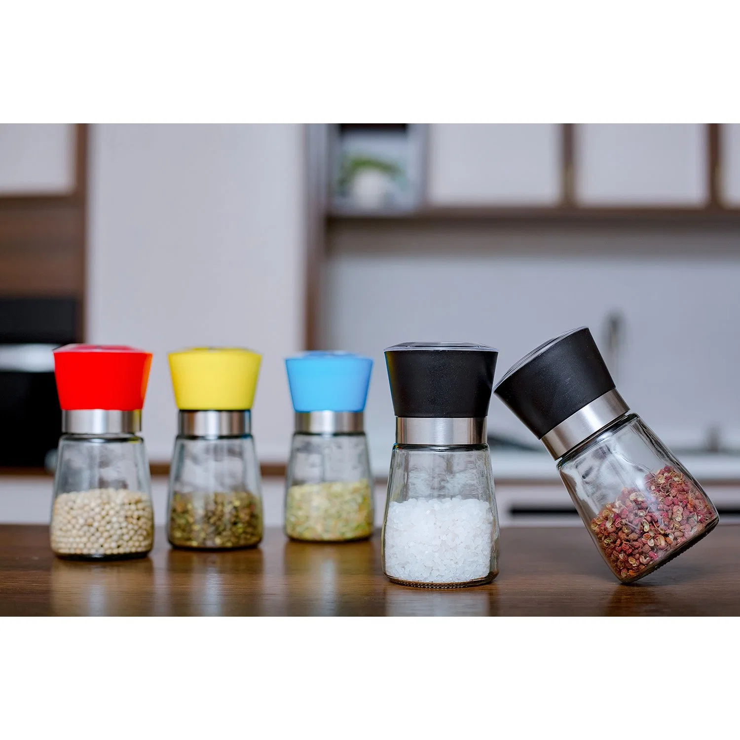 Pepper Grinder Glass Manual Salt and Pepper Mill Grinder Spice Shakers Kitchen Tools Accessories