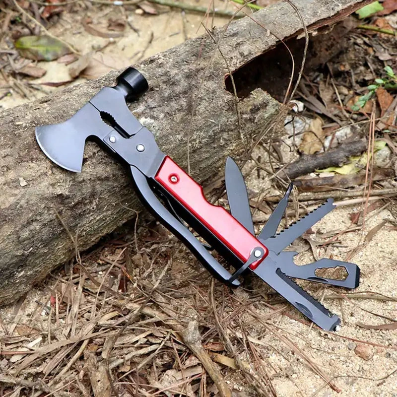 Outdoors Hunting Multifunctional Axe Rescue Camping Artillery Fire Rescue Hammer Tactical Axes Wood Handle Dropshipping