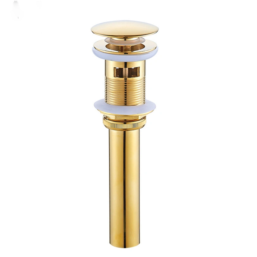 Golden Bathroom Drain Strainer Pop up Drain Water Drainage with Overflow