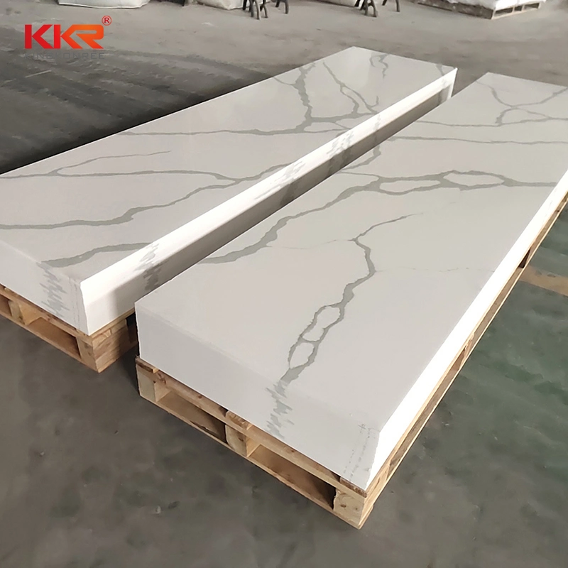 Calacatta Solid Surface Aluminum Quartz Stone Material