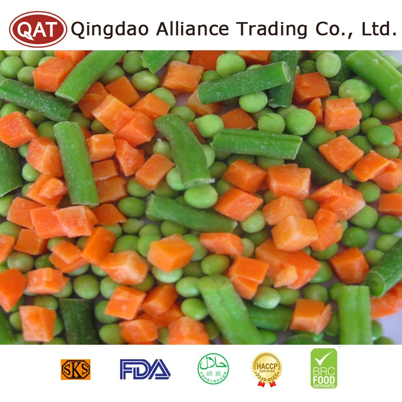 High quality/High cost performance Frozen 4 Ways Mixed Vegetables Including Sweet Corn/Green Peas/Green Beans/Carrot for Exporting