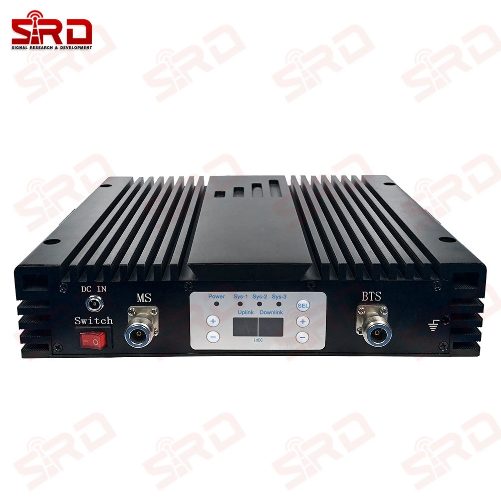 Tri Band Signal Booster 27dBm Gain 80dB Coverage 3000-5000sqm Dcs1800 WCDMA2100 LTE2600 Signal Repeater