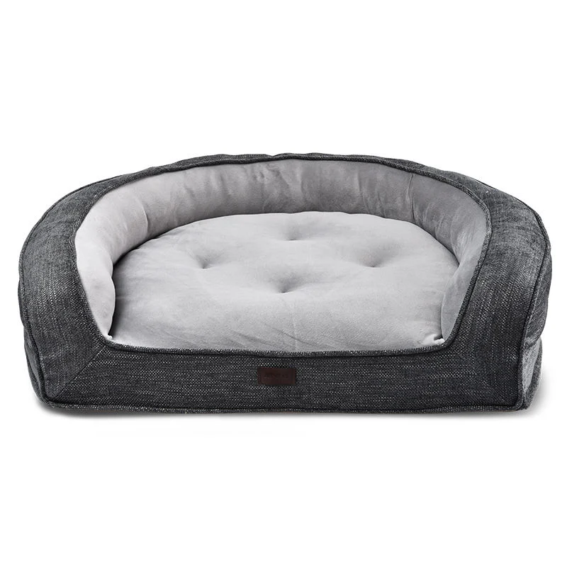 Pet Sofa Solid Orthopedic Memory Foam Luxury Pet Bed Washable Large Cushion Lounge Dog Bed with Non-Slip Bottom