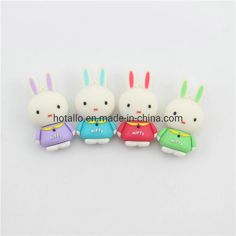 Adorable lapin Miffy Animal lecteur Flash USB Cartoon Silicone Bunny lecteur Flash USB de la personnalité Poupée en silicone de personnalisation de lecteur Flash USB