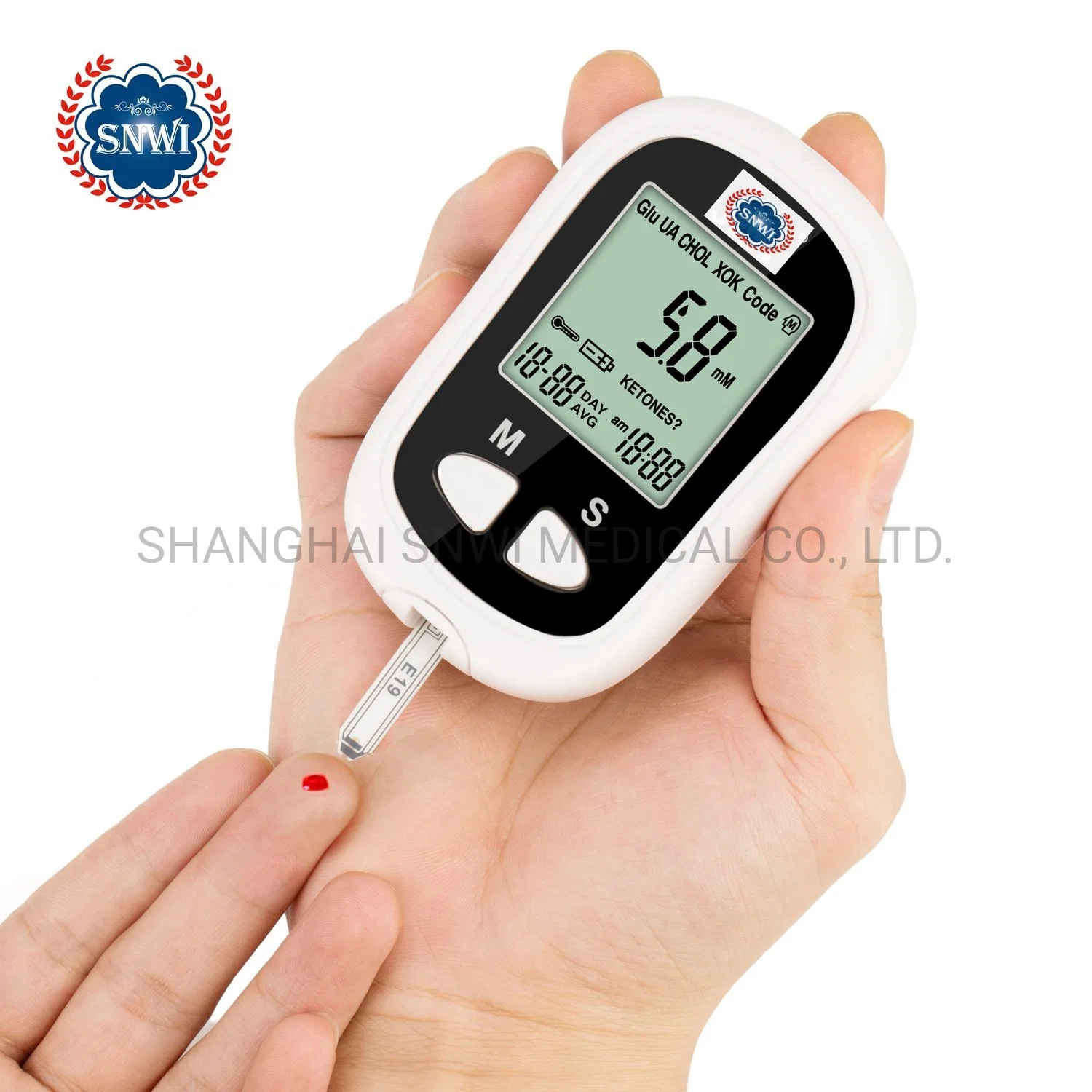 Intelligent Bar Code Free HD Large Screen Blood Glucose Meter