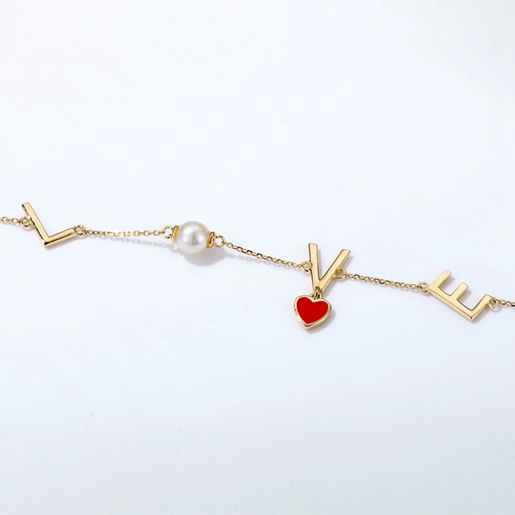 New Design Perle Schmuck Armband 14K Gold Liebe Armband für Mädchen