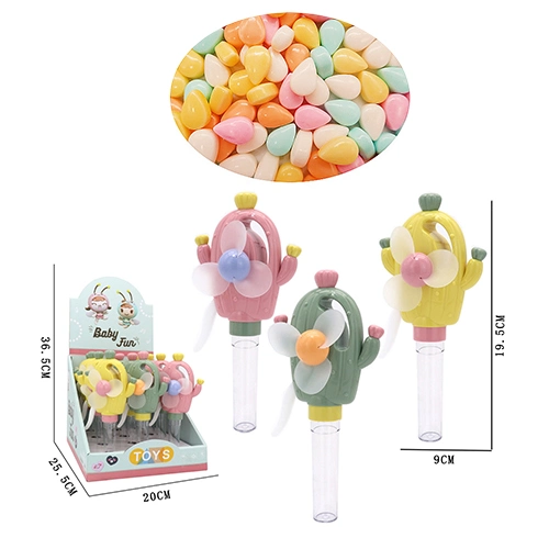 2021 New Manual Cactus Fan Candy Toy Kid Toys with Candy