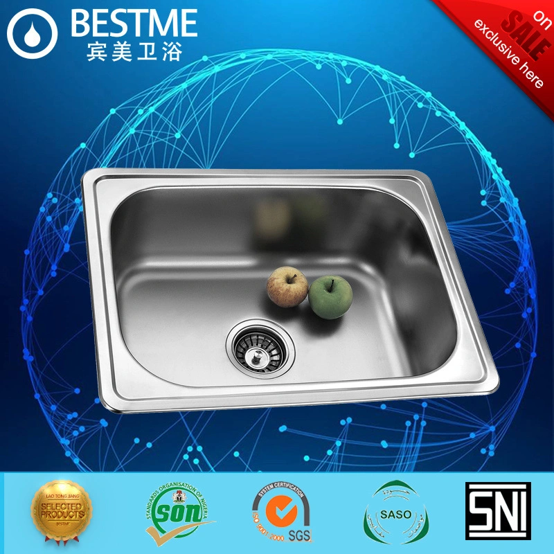 Bathroom Basin Stainless Steel Single Bowl Kitchen Sink Kitchenware (BS-638-201P)