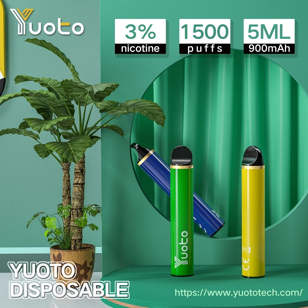 Lápiz de Vape desechables de bolitas de 5.0ml Pre-Fill 1500 E-Juice Yuoto marca paquete para distribuir