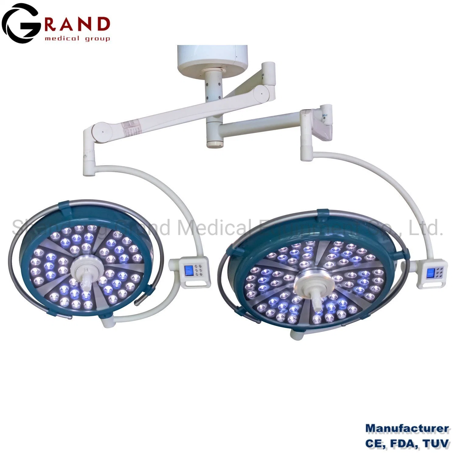 Leading Yuda Medical Best Quality CE FDA ISO Double Dome Ceiling Mounted Surgical Shadowless LED Operating Light with Camera