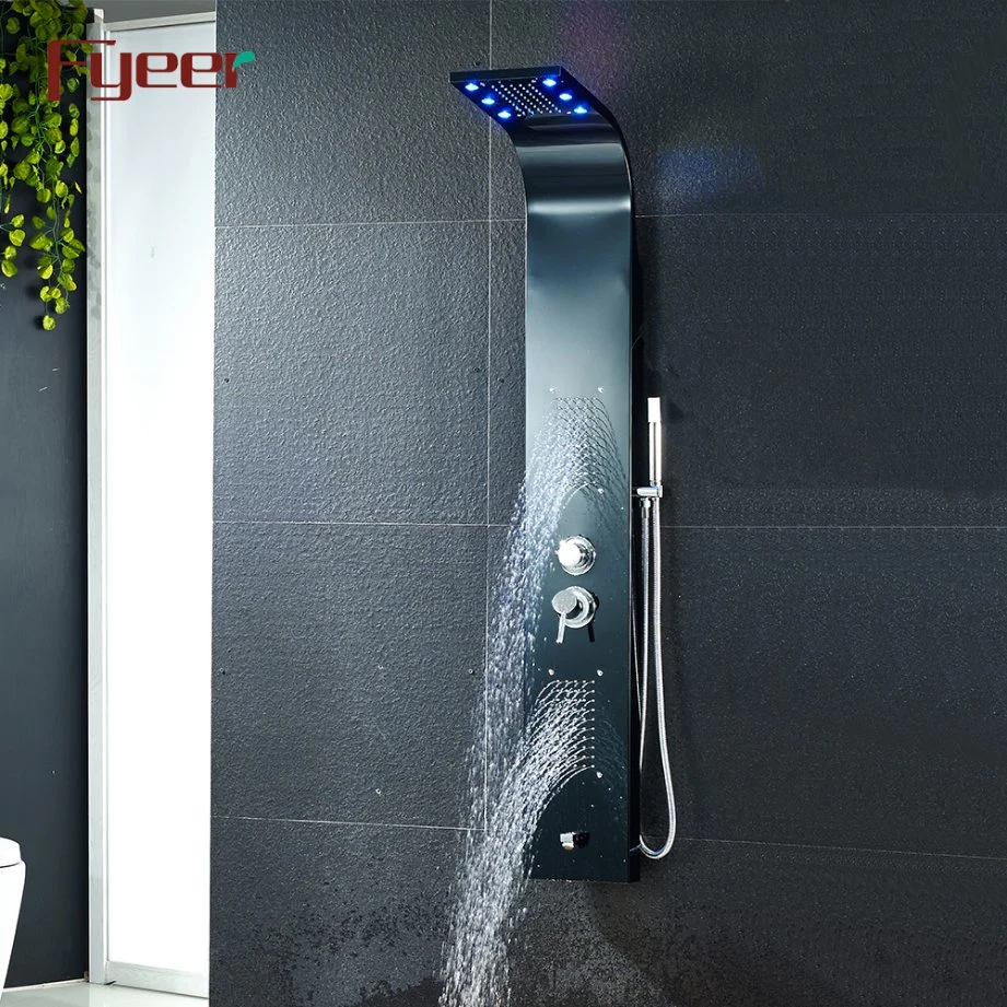 Fyeer 2018 New Black Shower Panel with LED Lights