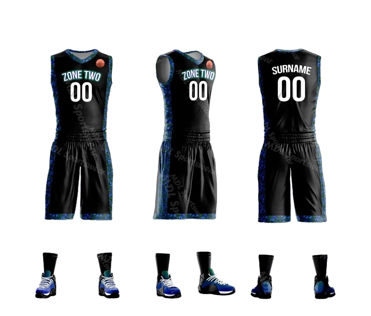 Men's Basketball Training Apparel Set Reversible Basketball Practice Jersey and Shorts Set