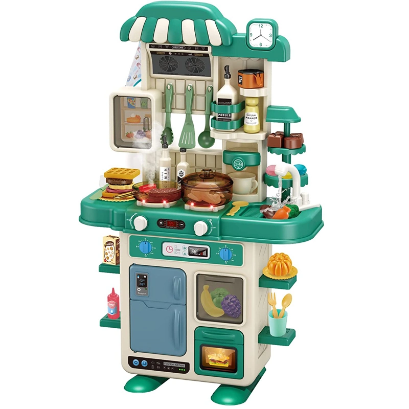 48pcs Kitchen Toys Simulación de Spray and Play Sink find Juega a Juguete de comida con luces y sonidos realistas