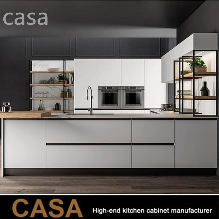 Austrália Home mobiliário moderno Oak Black Kitchen armários cozinha armazenamento Armário de despensa