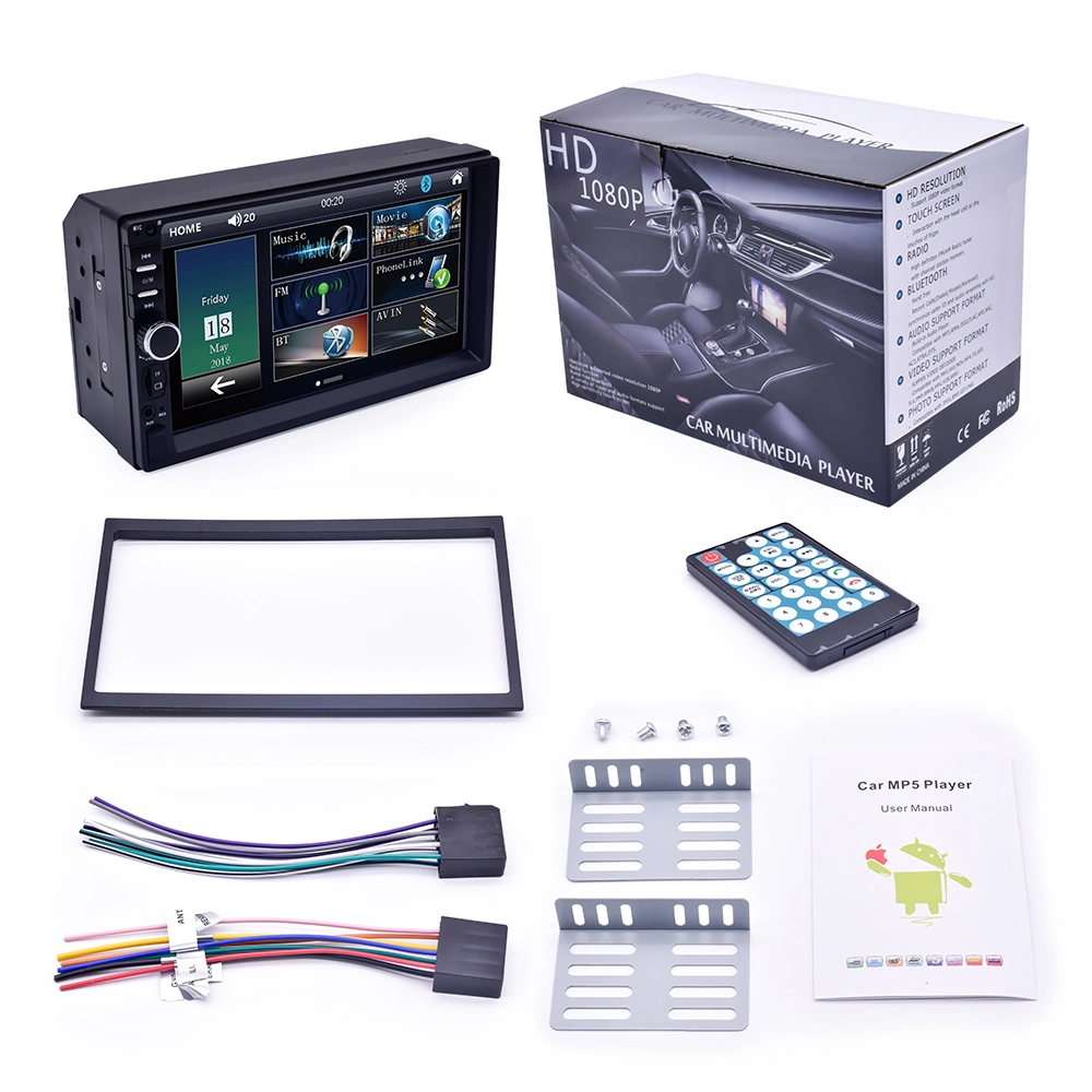 Reproductor de música multimedia universal Auto Radio 2DIN GPS 7 pulgadas de pantalla táctil coche reproductor de MP5