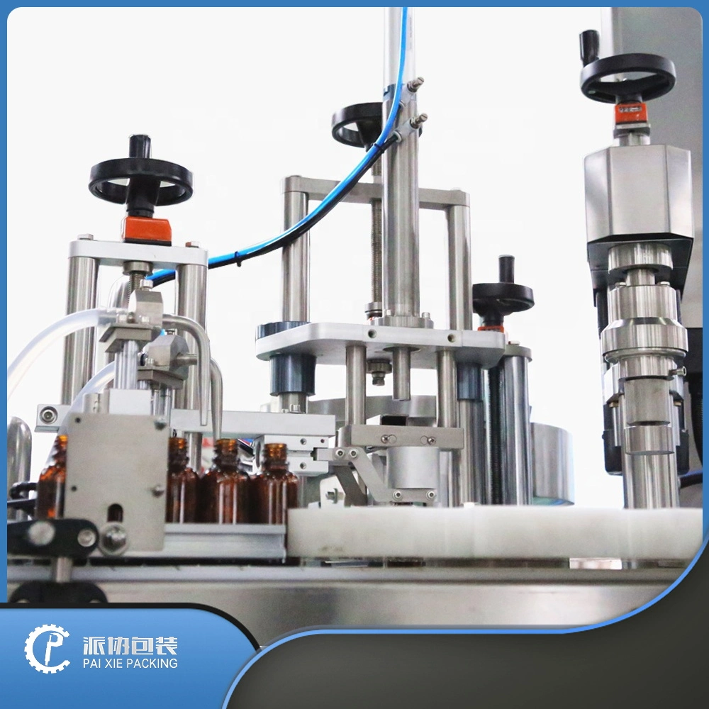 Lleno de aceite esencial de tipo rotativo automático Máquina de Llenado botella pequeña línea de productos líquidos