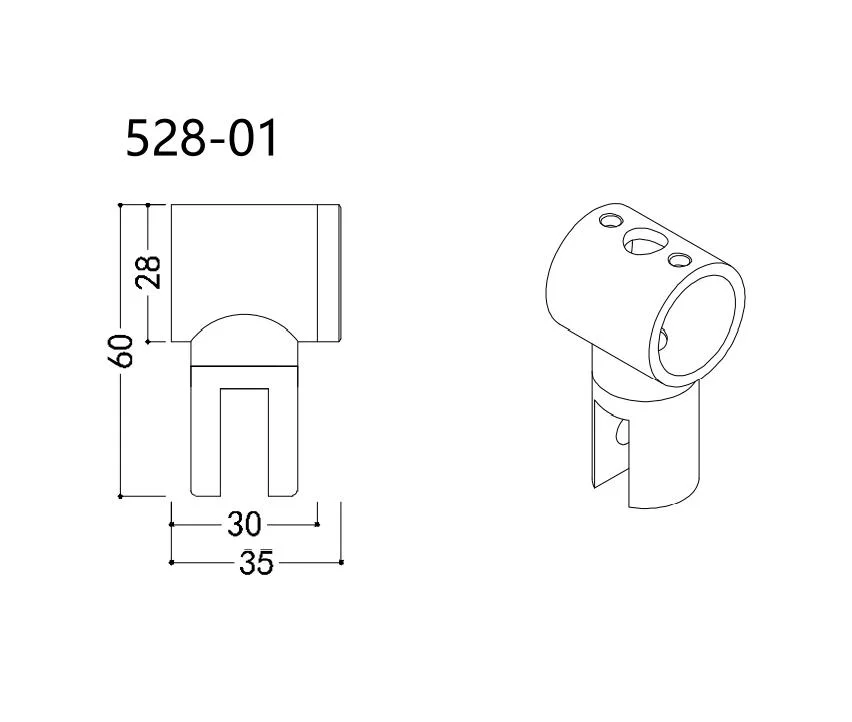 Full Copper Wall-to-Glass Bathroom Door Connector Fixing