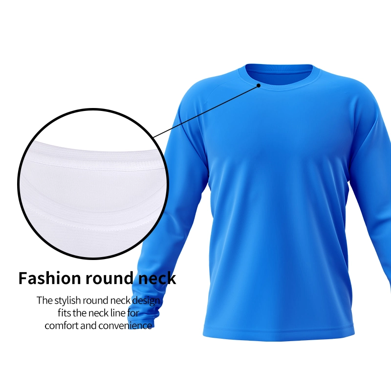 Custom Highly Quality 100% Polyester Lightweight T Shirts Gym Muscle Fitness Long Sleeve Shirts for Men
