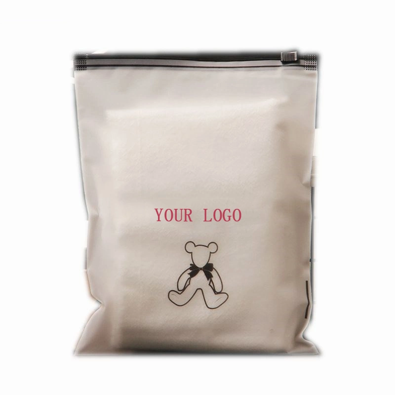 Cierre de cremallera negro a medida Bolsas de plástico de PVC con cremallera Bloquear bolsa de embalaje de regalo de ropa con logotipo impreso