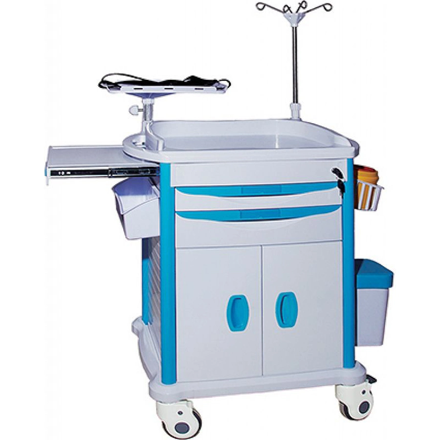 Hospital ABS Stainless Steel Nursing Crash Cart Emergency Trolley Medical Equipment Nursing Instrument Trolley Nursing