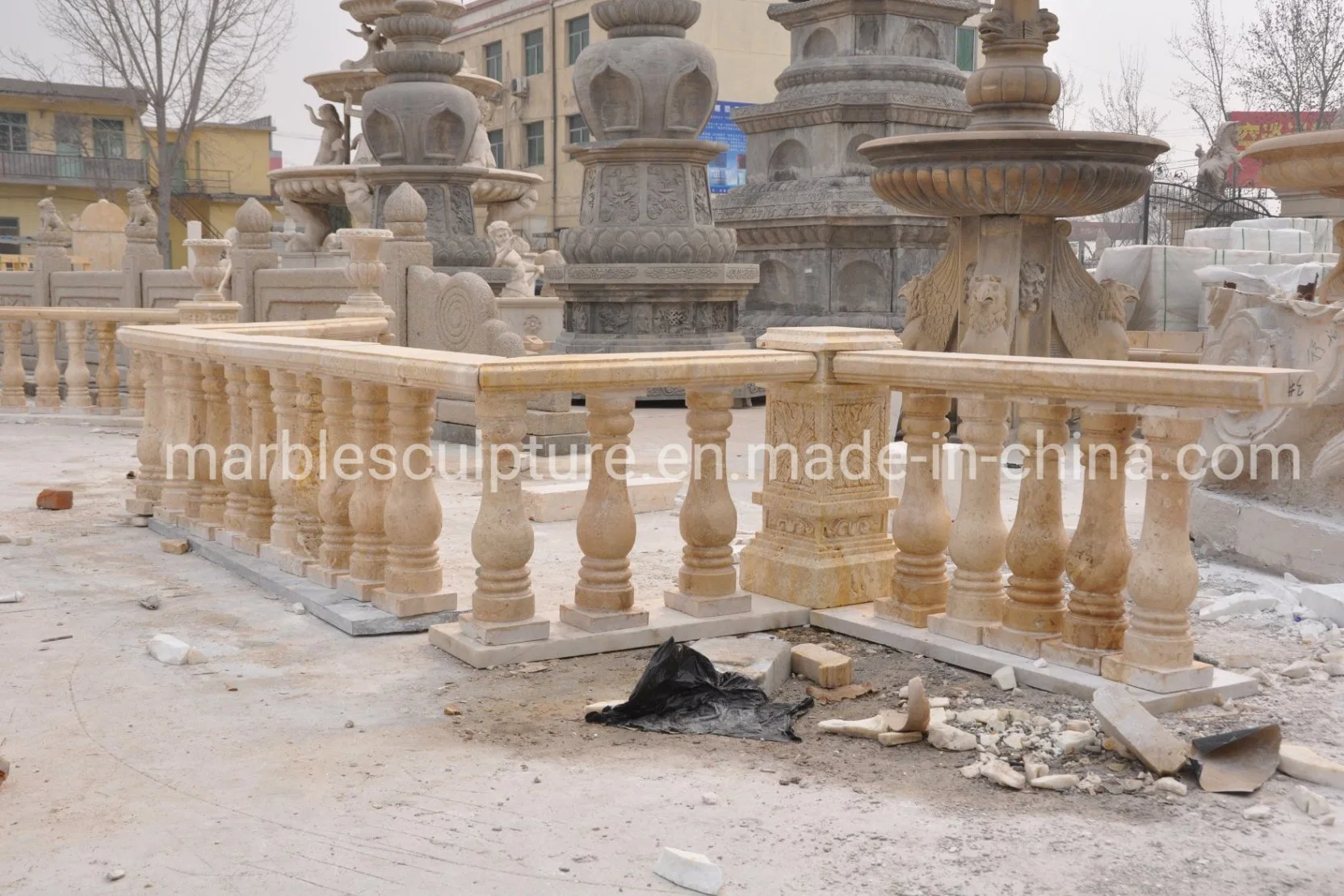 Beige Marble Sculpture Marble Stair Balustrade (SY-B011)