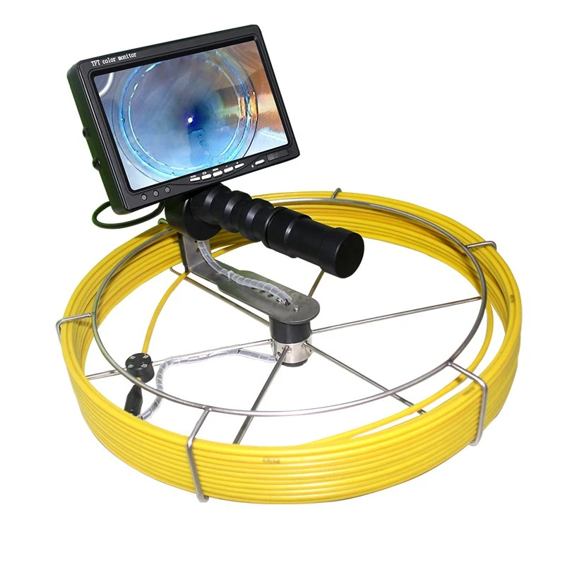 Sewer Pipe Video Inspection System Borescope Push Rod Camera with Portable DVR Monitor Screen