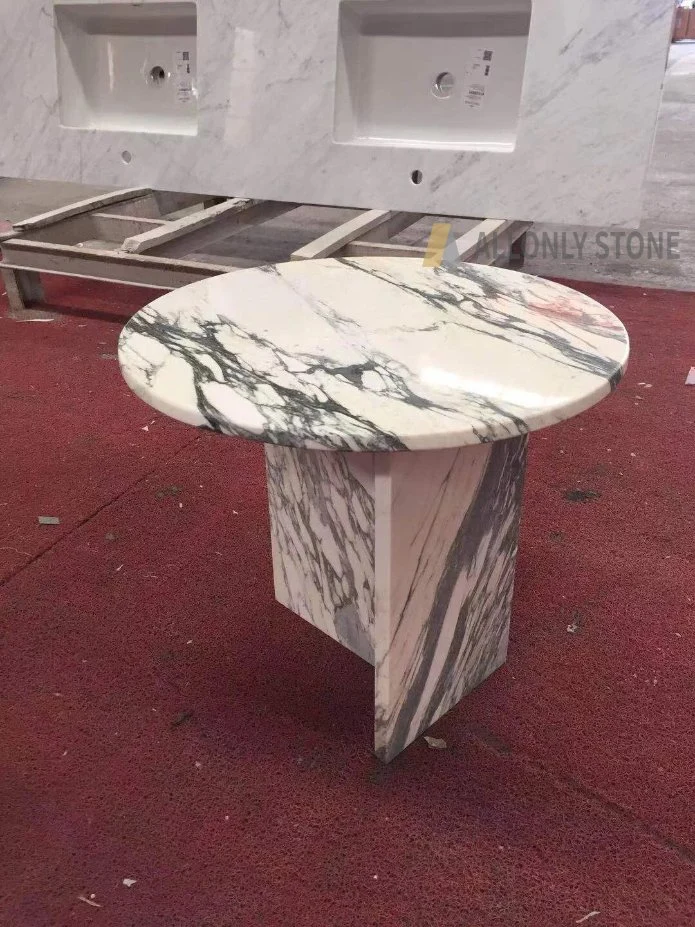 Round/Square/Oval Italy Arabescato White Marble Dining/Coffee Table/Side Table/Console Table/End Table for Hotel Home Restaurant Living Room Stone Furniture