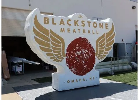 2023 New Custom Inflatable Black Stone Meatball Logo Sign