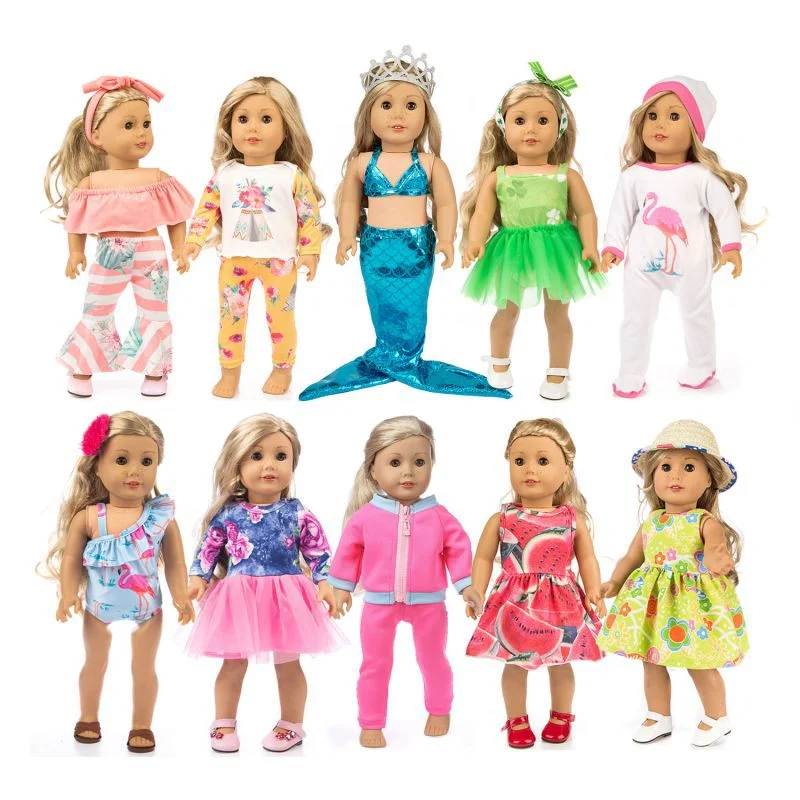 New Baby Doll Clothes Dress Outfits Headbands Accessories Fits Newborn 18 Inch Doll