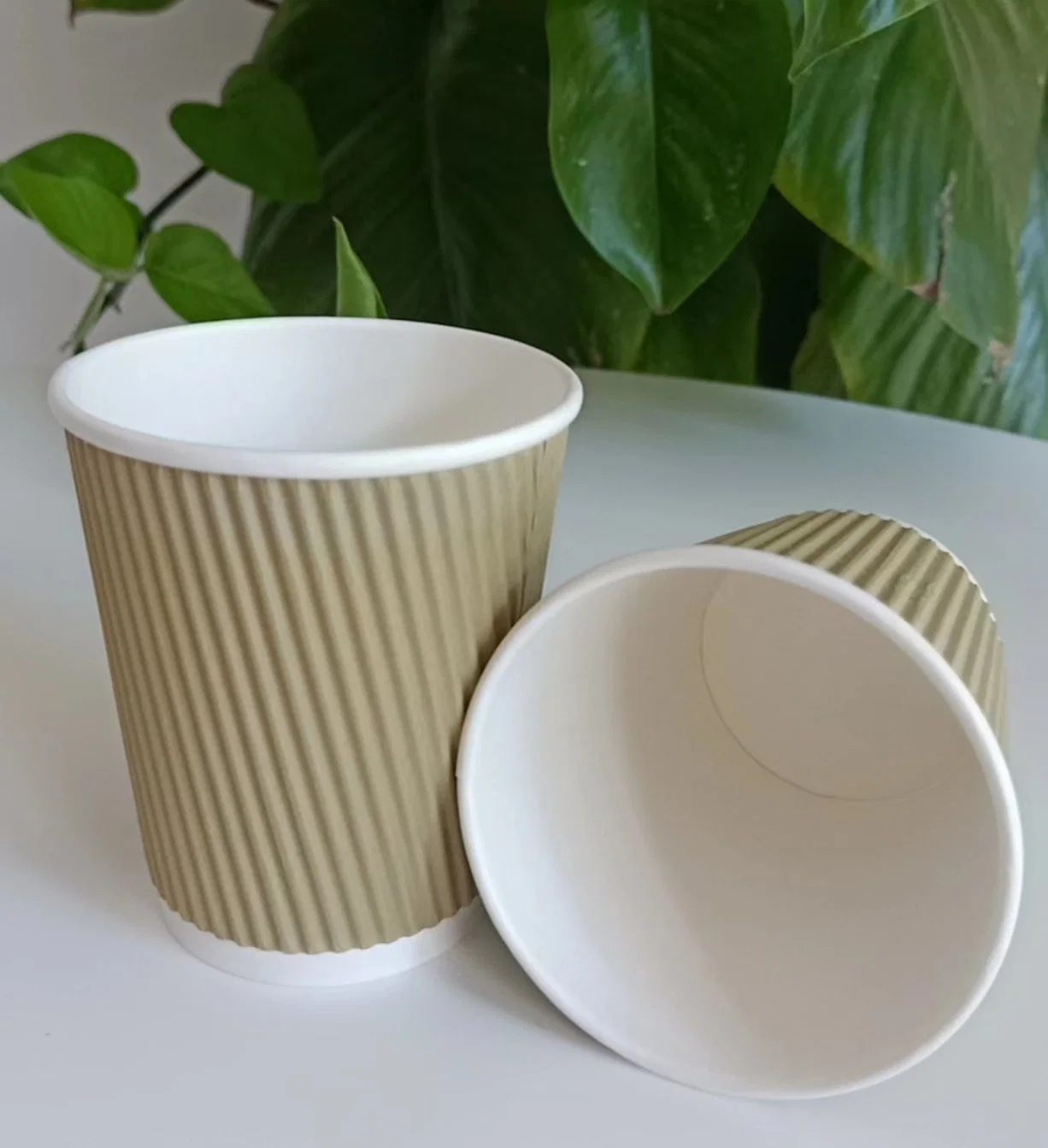 Factory Hot Sale Competitive Price 8oz Corrugated Paper Double Wall Takeout Paper Coffee Cup with Lids Disposable Paper Cup