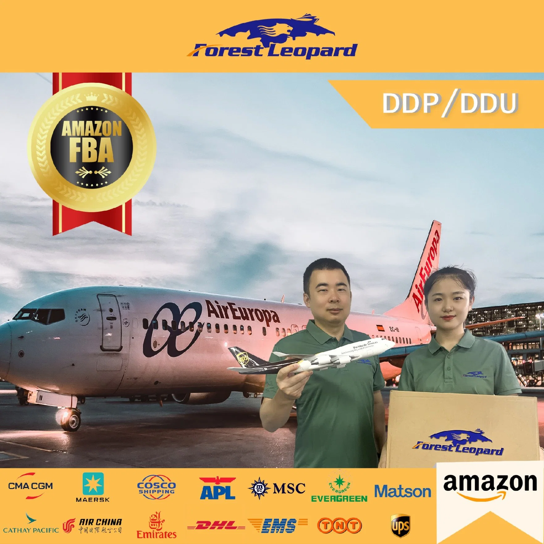 Professionnel Chine Forwarding Agent Air Freight frais d'expédition Tarifs Chine Vers l'Europe, États-Unis, Australie avec le service DDP