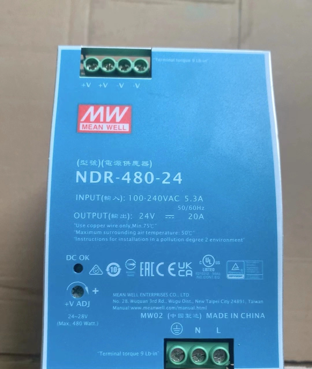 New Original Meanwell Switch Power Supply Ndr-480-24