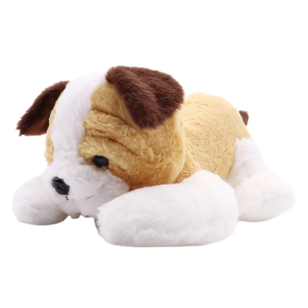 Promoción Peluche de peluche Bulldog niños de juguete Marrón/Blanco Doggy Soft niños Regalo rellenas Hogar Perro Animal Baby Toys