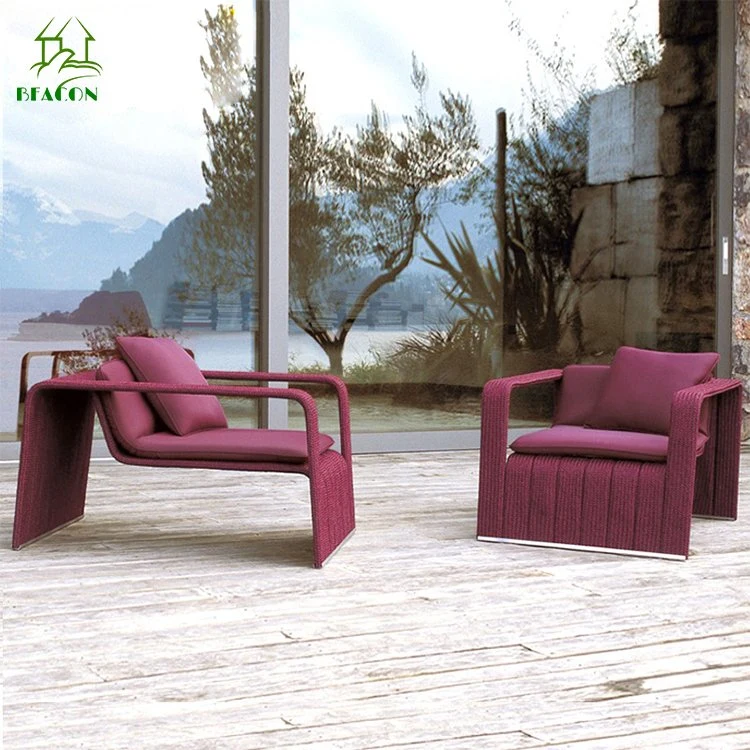 Nouveau design Outdoor Indoor corde en rotin tissé canapé meubles de jardin