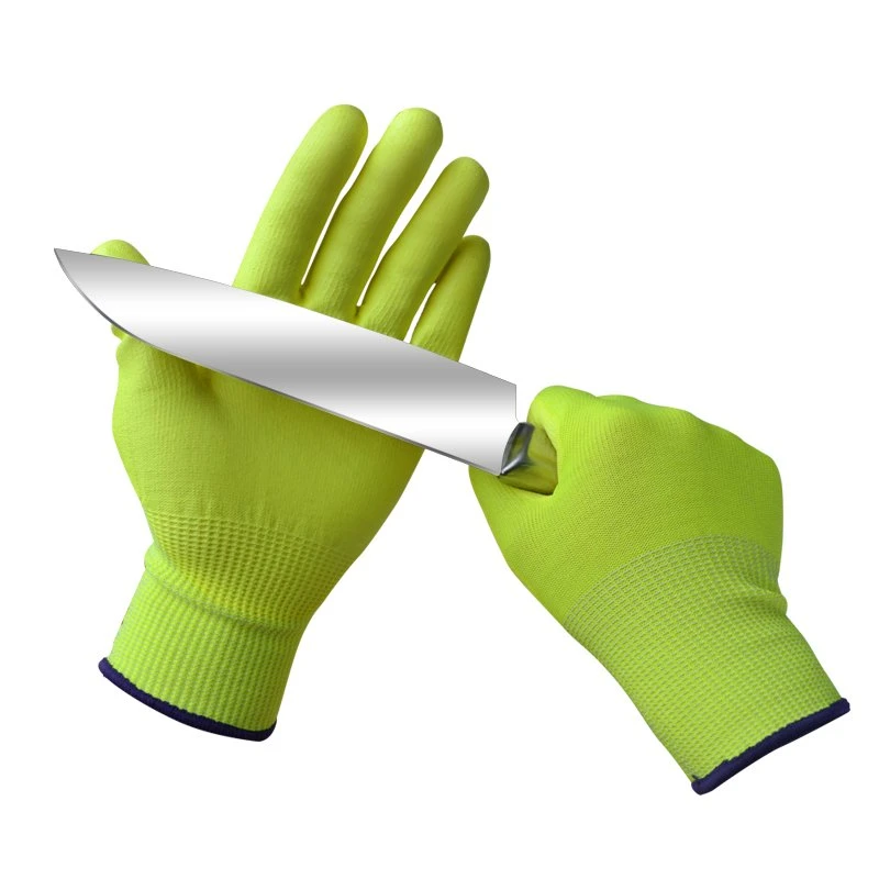 Cut Resistant PU Gloves Xingyu 13G Hppe Level 5 PU Gloves Garden Safety Work Gloves