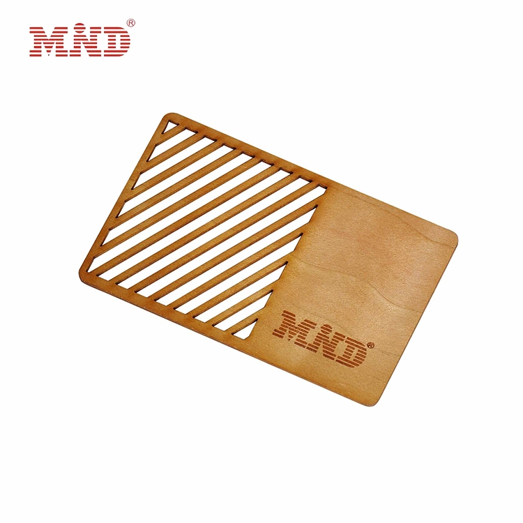 Customized Printing Wood Cards NFC 13.56MHz F08 1K Bytes Blank Wood Business RFID Cards