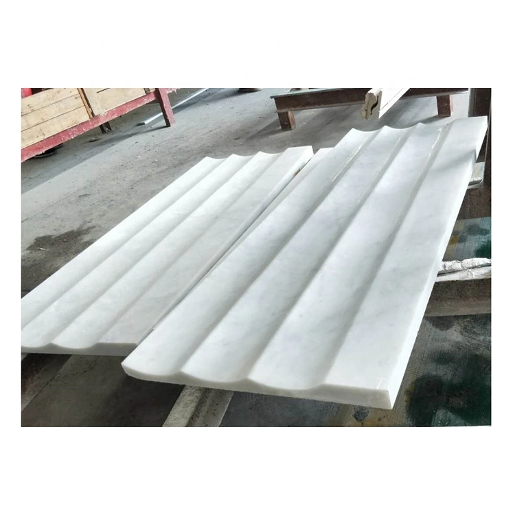 Italian Fluted White Marble Texture Fluted Bianco Carrara White Marble for Bathroom Wall